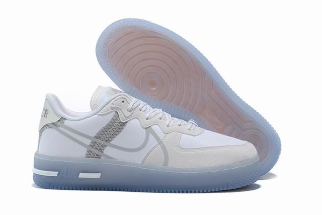 Nike Air Force 1 React Unisex Shoes White Silver-15 - Click Image to Close